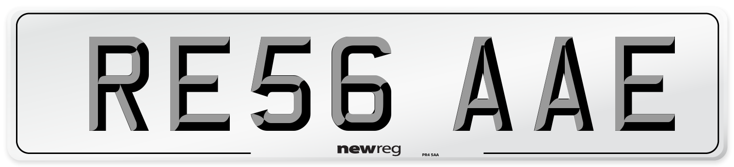 RE56 AAE Number Plate from New Reg
